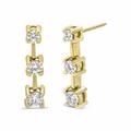 Haus of Brilliance 14K Yellow Gold 1.0 Cttw Round Diamond 3 Stone Graduated Linear Drop Past, Present And Future Stud Earrings - J-K Color, SI1-SI2 Clarity - Yellow
