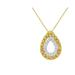 Haus of Brilliance Yellow Gold Plated Sterling Silver Treated Yellow Diamond Pear Shape Pendant Necklace - Grey - 18