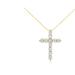 Haus of Brilliance 10K Yellow Gold Plated .925 Sterling Silver 1 cttw Prong Set Diamond Cross 18" Pendant Necklace - Yellow - 18