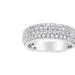 Haus of Brilliance 14K White Gold 1 1/2 Cttw Pave Set Lab Grown Round Diamond Domed Band Ring - White - 7