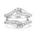 Haus of Brilliance 14K White Gold 0.65 Cttw Round And Baguette Invisible-Set Diamond Enhancer Wrap Ring - I-J Color, I2-I3 Clarity - Size 6.75 - White - 6.75