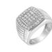 Haus of Brilliance 14K White Gold Men's Diamond Squared Band Ring - White - 7.5