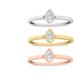 Haus of Brilliance Tri-Color 14K Gold Plated .925 Sterling Silver 1/6 Carat Diamond Square Cushion-Shaped Miracle Set Petite Fashion Promise Ring Set - White - 6