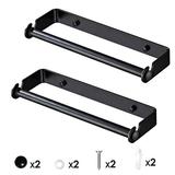 Fresh Fab Finds 2 Pack Wall Mounted Paper Towel Holder Under Cabinet Paper Towel Rack For Bathroom Kitchen Pantry Sink Balcony Aluminum Toilet Paper Holder - Black