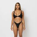 Vanity Couture Jasmine Open Front Monokini With Gold Chains In Black - Black