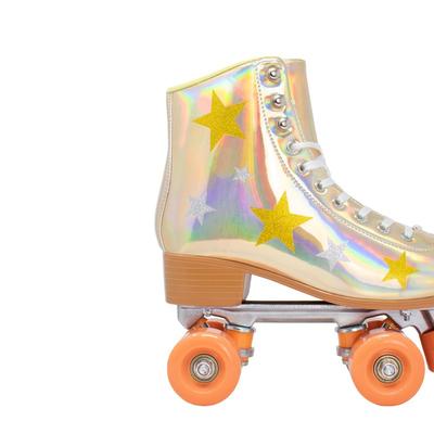 Cosmic Skates Gold Star Design Roller Skates - Gold - 8