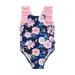 Deux Par Deux One Piece Floral Print Swimsuit - Pink - 3/4