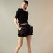 Cynthia Rowley Sleek Satin Bloomer Short - Black