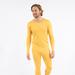Leveret Mens Boho Solid Color Thermal Pajamas - Yellow - XXL