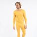 Leveret Mens Boho Solid Color Thermal Pajamas - Yellow - L
