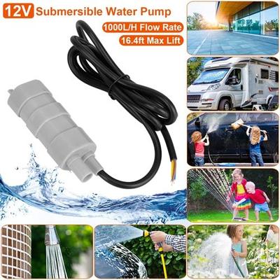 Fresh Fab Finds 12V Submersible Water Pump With 16.4ft Max Lift 1000L/H Flow Rate For Garden Sprinklers Lawn Shower Tour Vehicles