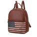 MKF Collection by Mia K Briella Vegan Leather Womenâ€™s Flag Backpack - Brown