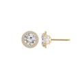 Diamonbliss Solid Gold Halo Stud Earrings - Gold - METAL: 10K/2 CARAT