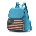 MKF Collection by Mia K Regina Printed Flag Vegan Leather Womenâ€™s Backpack - Blue