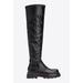 Nappa-effect Thigh-high Combat Boots - Black - Pinko Boots