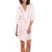 Lace Trim Silk Short Robe