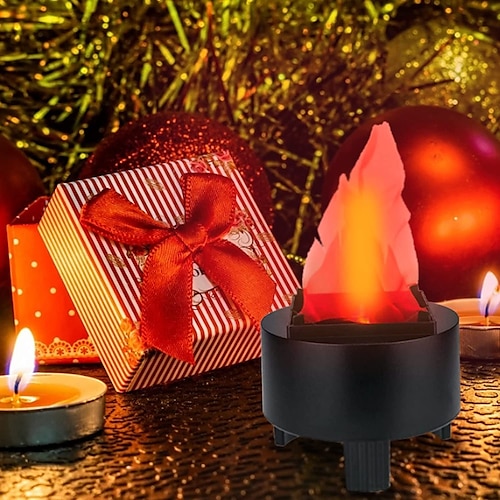 halloween lichter led gefälschte feuer flamme licht 3d flackernde feuer flamme elektronische flamme nachtlicht stütze simulierte flamme lampe stütze für halloween weihnachten innen party dekoration Image