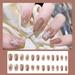 Apepal Home Decor 24 Pieces Short False Nails Press-on Nails Glitter Manicure Nail Patches 10ml Multi-color One Size