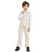 LOLANTA Boys Vest Suits 4PCs Wedding Ring Bearer Outfits Wasitcoat Shirt Pants Bow Tie