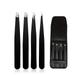 4 Pcs Eyebrow Tweezer Set with Travel Case Stainless Steel Hair Removal Tools