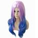 Women s Fashion Wig Blue Synthetic Hair Long Wigs Wave Curly Wigs Blue 28 inch