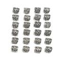 24pcs Alloy Beard Bead Dreadlocks Hair Braiding Bead Pendant for Bracelet Necklace DIY Silver