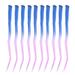 10pcs Highlights Clip Long Hair Individually Wrapped Hair Accessory Clip In Straight Hairpiece Blue Gradient Bright Purple