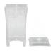 Cotton Pad Holder Storage Box Container Bottom Opening with Cover for Bathroom Home Transparent