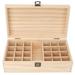 Essential Oil Box 24 Grids Multifunctional Wooden Essential Oil Holder for Essential Oil Cosmetics Nail Polish Gift