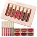 YQHZZPH 6 Of Non-stick Cup Matte Rose Lip Gloss Liquid Lipstick Set Matte Lip Glaze Non-stick Cup 2.5ml*6 On Clearance