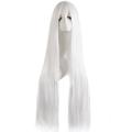 Melotizhi Wigs Human Hair Wig Cap Lace Front Wig for Women Cos Wig Universal Black White Long Straight Hair Style For Men And Women