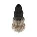Tiezhimi Long Brown Gradient Light Gold Clip Ponytail High Temperature Silk Ponytail Women s Wig
