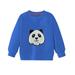 Hfolob Boy Girl Sweatshirt Pullover Spring Autumn Multi Color Sequins Big Children Long Sleeves Leisure Children Cartoon Panda Tiger Pattern Kids Clothes