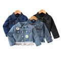 Esaierr Kids Toddler Girls Denim Jacket Coats for Baby Girls Tassel Fall Lapel Jeans Jacket Coats Fringe Hem Buttons Cowboy Outwear Jacket for 12 Months-6 Years