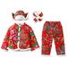 Ydojg Winter Outfit Set For Boys Girls Toddler Kids Girls Chinese Thickened New Year S Top Pants Clothing Outfit For 3-4 Years