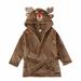 TMOYZQ 2-8Y Toddler Baby Girls Boys Christmas Bathrobe with Belt Long Sleeve Flannel Hooded Kimono Robes Kids Soft Plush Bathrobe Nightgown Cover-ups Baby Shower Gift