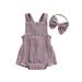 Canis Cute Baby Girl 2Pcs Summer Outfits Matching Romper and Headband Set