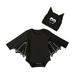 AnuirheiH Infant Baby Black Bat Romper Cloak Pumpkin My 1st Halloween Boy Girl Outfits Set With Ear Hat