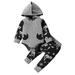 DkinJom the boys fall outfits Fall And Winter Boy Long Sleeve Dinosaur Hooded Top + Dinosaur Print Pants Comfortable Outdoor Outfits