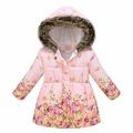 HBYJLZYG Hoodies Cardigans Zipper Padded Jacket Coat Toddler Baby Boys Winter Furry Collar Hooded Printed Hooded Jacket Casual Zip Jacket Outerwear