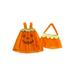 CenturyX 2Pcs Halloween Outfits for Little Girls: Pumpkin Tulle Dress and Bag