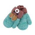 ZMHEGW 0-3 Years Old Cute Ear Bear Cartoon Children Gloves Winter Knitted Wool Double Layer Plus Velvet Thickening To Keep Warm Women Mittens Mittens for Women Cold Weather Insulated