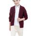 Hfolob Kids Boys Cardigan Sweater Button Down Cable Knit V Neck Long Sleeve Outwear Cute Sweaters