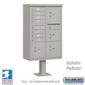 Salsbury Industries 30.5 x 62 x 18 in. Cluster Box Unit - 8 A Size Doors - Type VI - USPS Access Gray