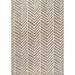 Macklin Contemporary Herringbone Brown 6 ft. x 9 ft. Indoor/Outdoor Patio Area Rug