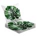 2-Piece Deep Seating Cushion Set Monstera house plant leaf Watercolor Outdoor Chair Solid Rectangle Patio Cushion Set