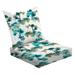 2-Piece Deep Seating Cushion Set summer tropical jungle pattern palm monstera tree leaves print Outdoor Chair Solid Rectangle Patio Cushion Set