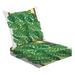 2-Piece Deep Seating Cushion Set monstera deliciosa monstera adansonii pattern wood frame Outdoor Chair Solid Rectangle Patio Cushion Set