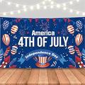 4th of July Banner 72x44 Inch 4th of July Independence Day Party Decor Red White Blue Patriotic Backdrop for 4th of July Party Decorations USA Patriotic Decorations for Independence Day Decor and