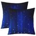 YST Set Of 2 Dark Blue Ombre Pillow Covers 22x22 Inch For Boys Girls Light Stars Cushion Covers Glitter Stripes Throw Pillow Covers Stars Pattern Decorative Pillow Covers Reversible Soft